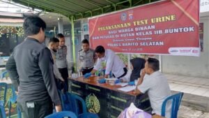 Rutan Buntok dan Polres Barsel Gelar Tes Urine, Komitmen Wujudkan Zona Bebas Narkoba